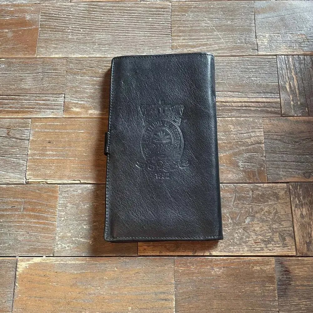 Vintage Miller High Life Branded Black Leather Travel Wallet and Organizer
